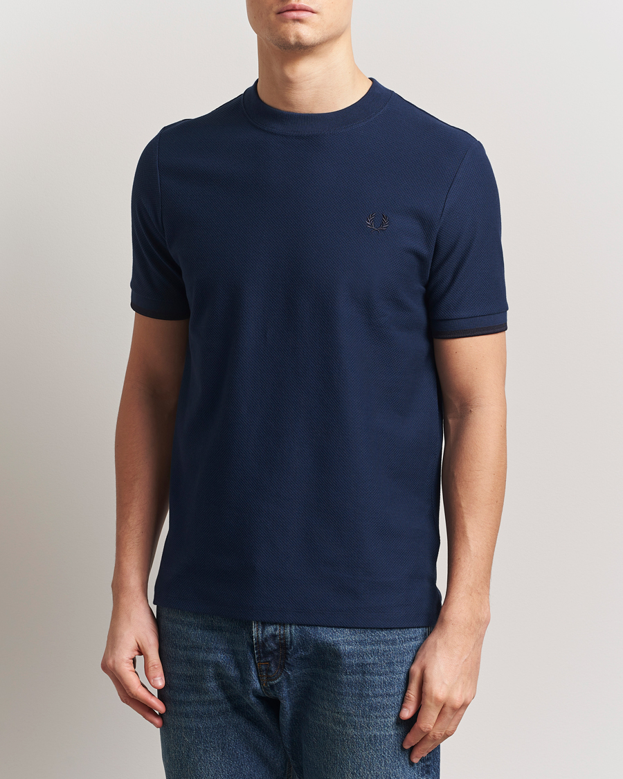 Homme | T-shirts | Fred Perry | Tipped Cuff Pique T-Shirt Tennis Blue