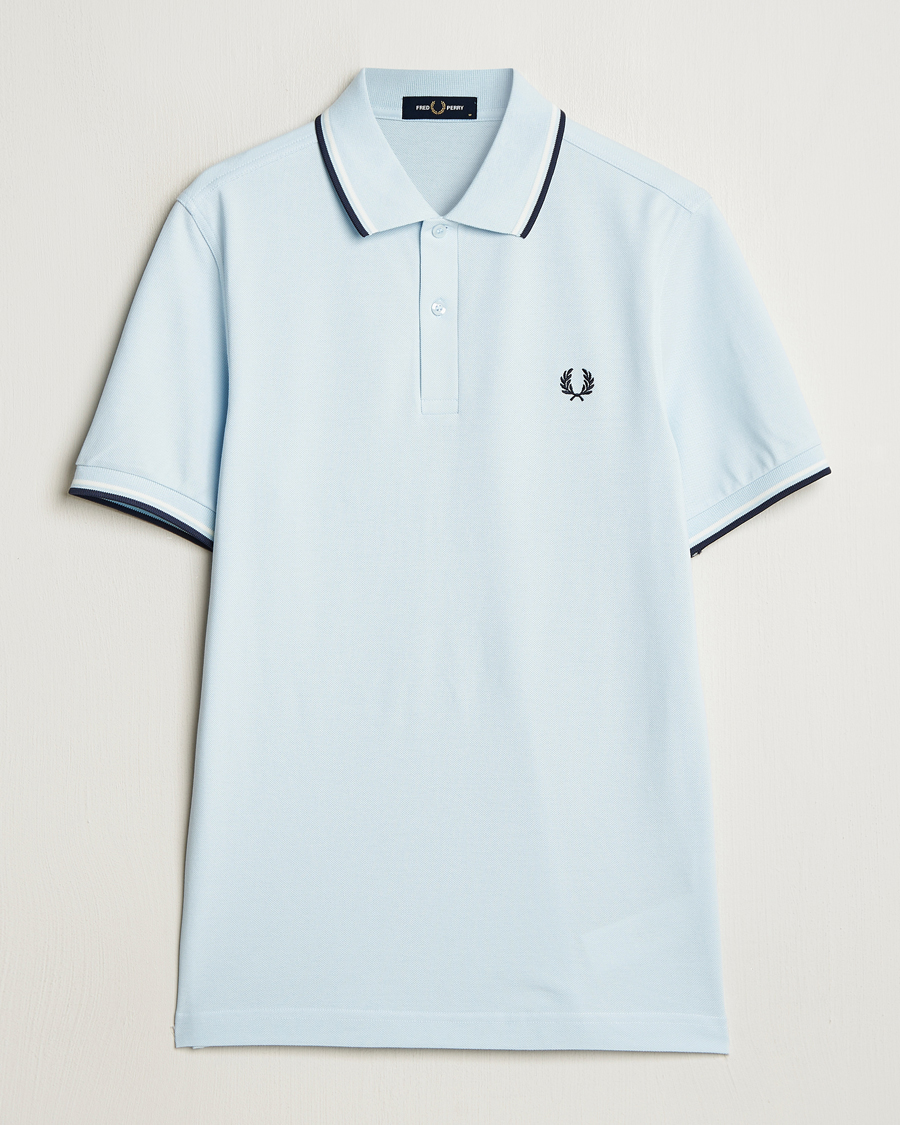 Homme | Polos | Fred Perry | Twin Tipped Polo Shirt Light Ice