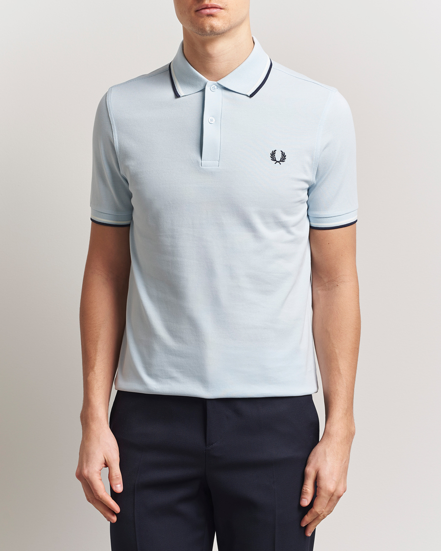Homme | Polos | Fred Perry | Twin Tipped Polo Shirt Light Ice