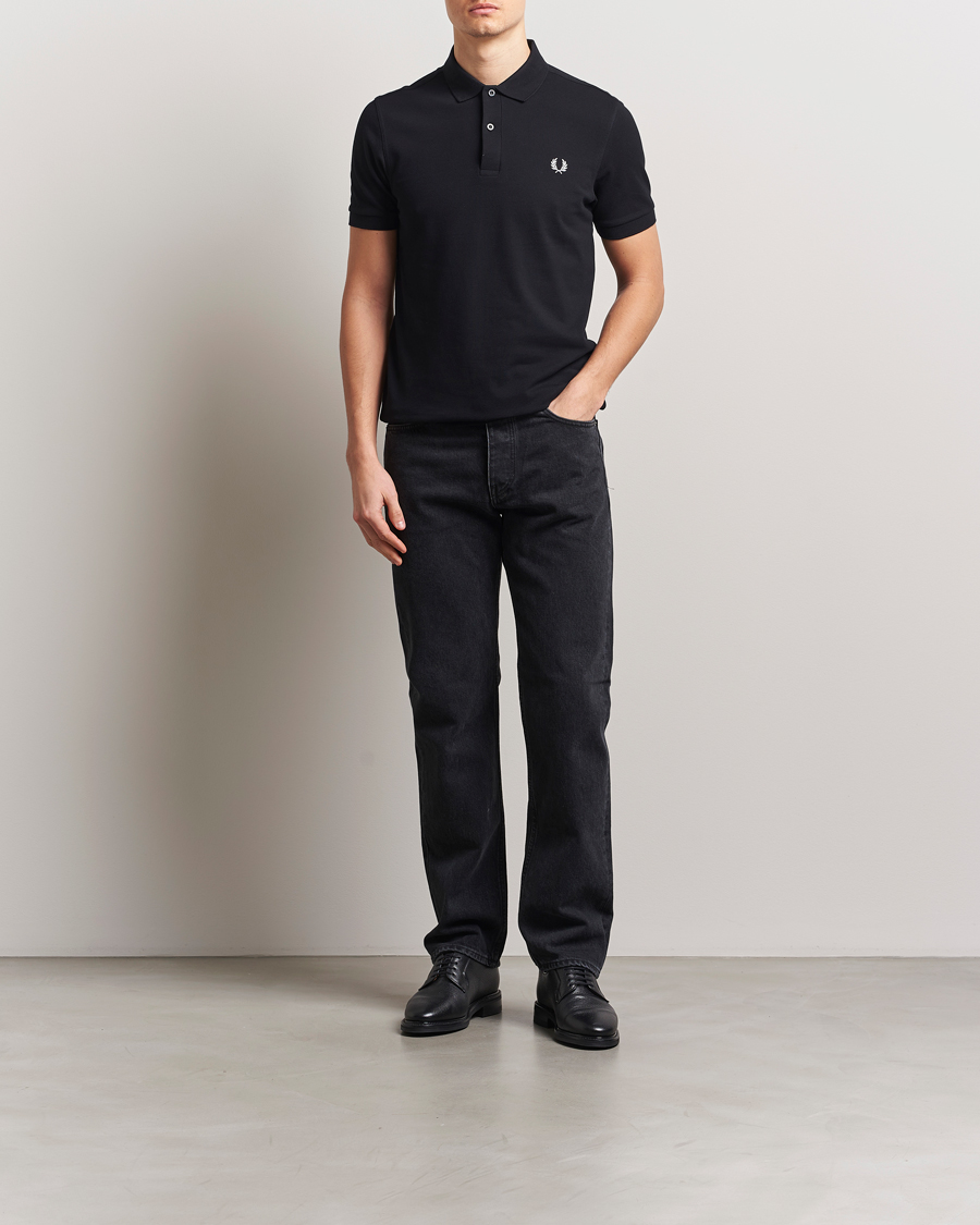 Homme | Polos | Fred Perry | Plain Polo Shirt Black