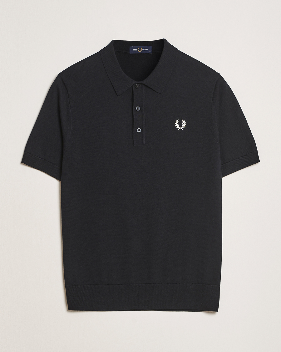 Homme | Polos | Fred Perry | Cotton Knitted Polo Black