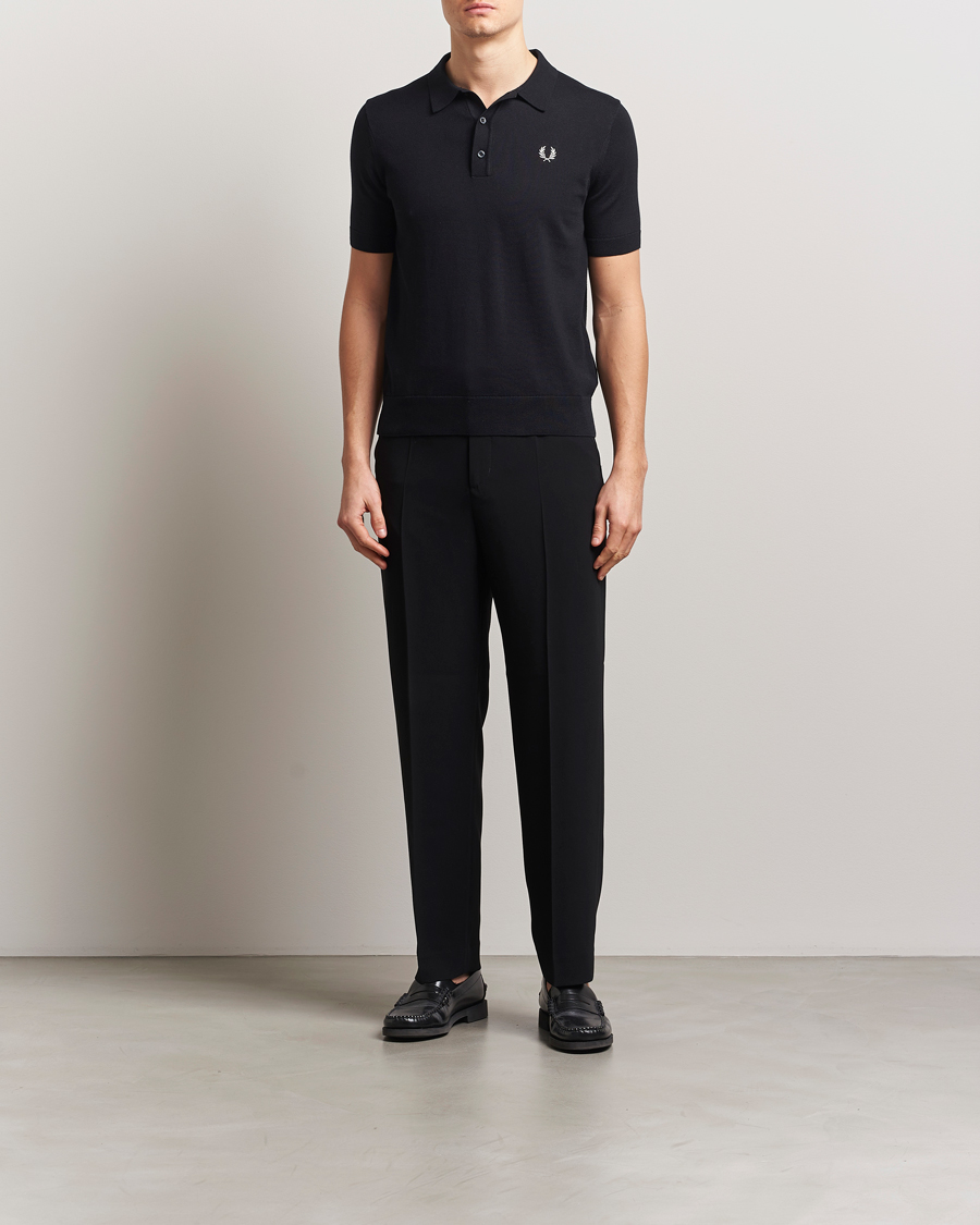 Homme | Polos | Fred Perry | Cotton Knitted Polo Black