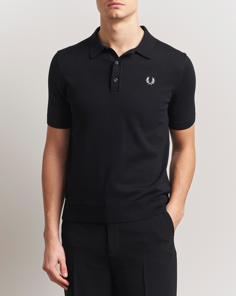 Homme | Polos | Fred Perry | Cotton Knitted Polo Black