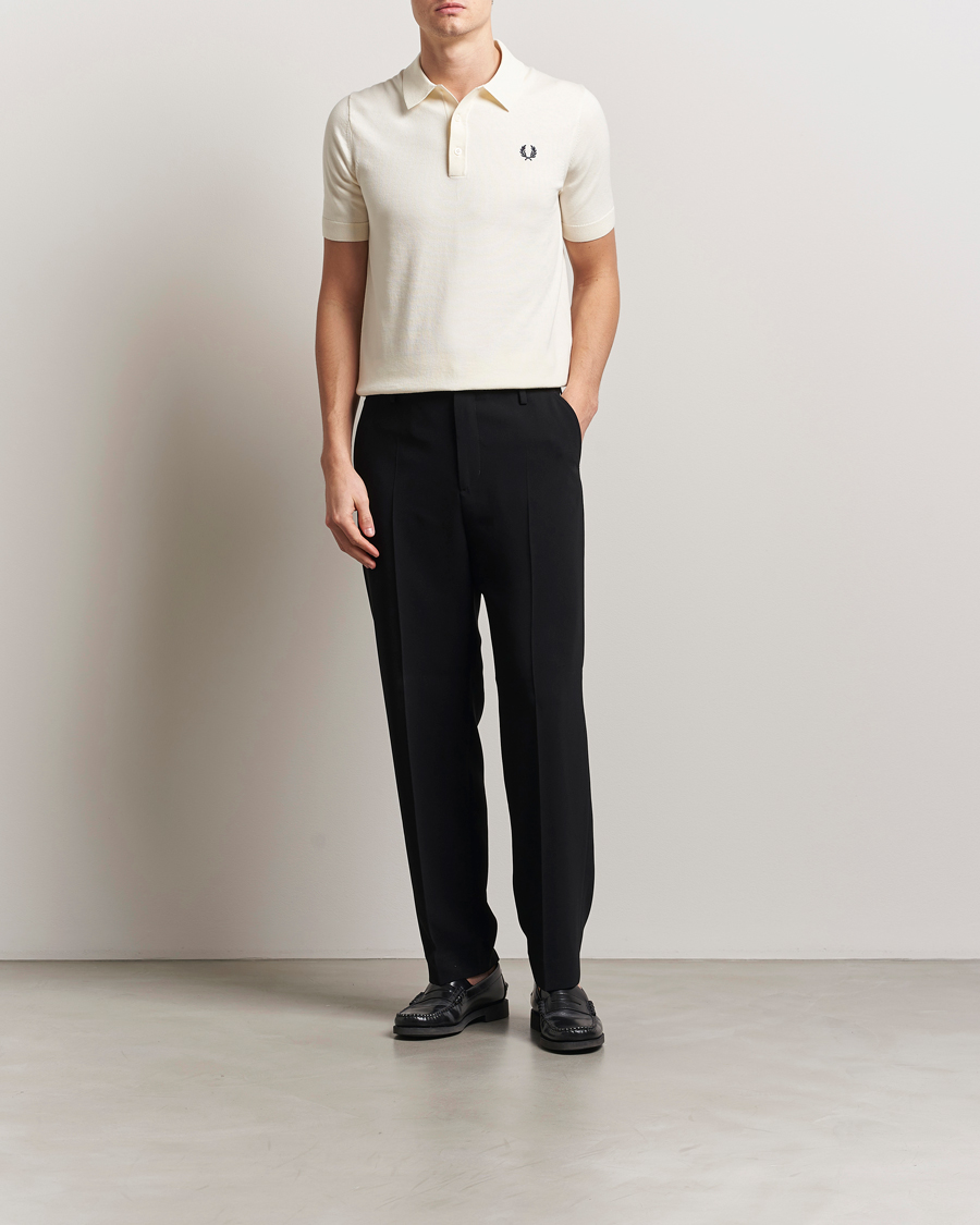 Homme | Polos | Fred Perry | Cotton Knitted Polo Ecru