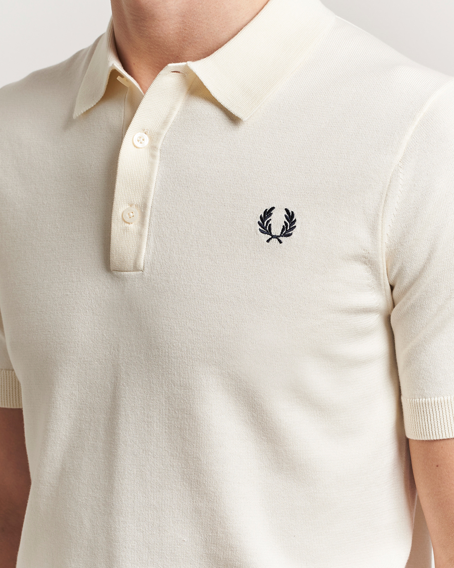 Homme | Polos | Fred Perry | Cotton Knitted Polo Ecru