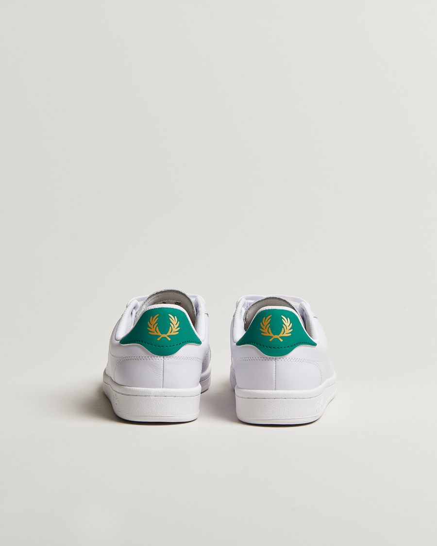 Homme | Fred Perry B721 Leather Sneaker White/Court Green | Fred Perry | B721 Leather Sneaker White/Court Green