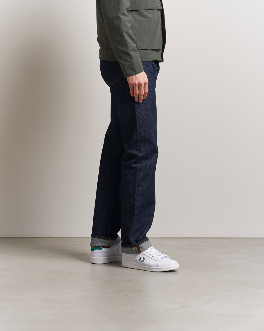 Homme | Fred Perry B721 Leather Sneaker White/Court Green | Fred Perry | B721 Leather Sneaker White/Court Green