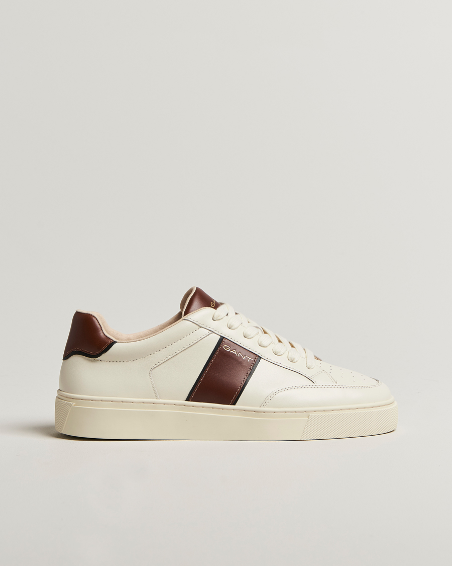 Homme | GANT Mc Julien Taped Sneaker Off White/Cognac | GANT | Mc Julien Taped Sneaker Off White/Cognac