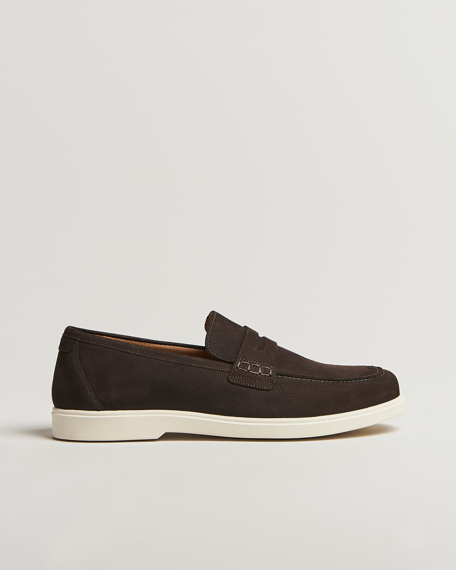 Homme | Loafers | Loake 1880 | Como Nubuck Loafers Dark Brown