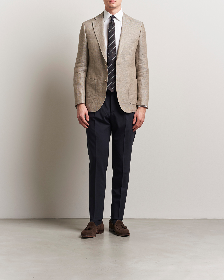Homme | Blazers | Morris | Heritage Linen Herringbone Blazer Beige