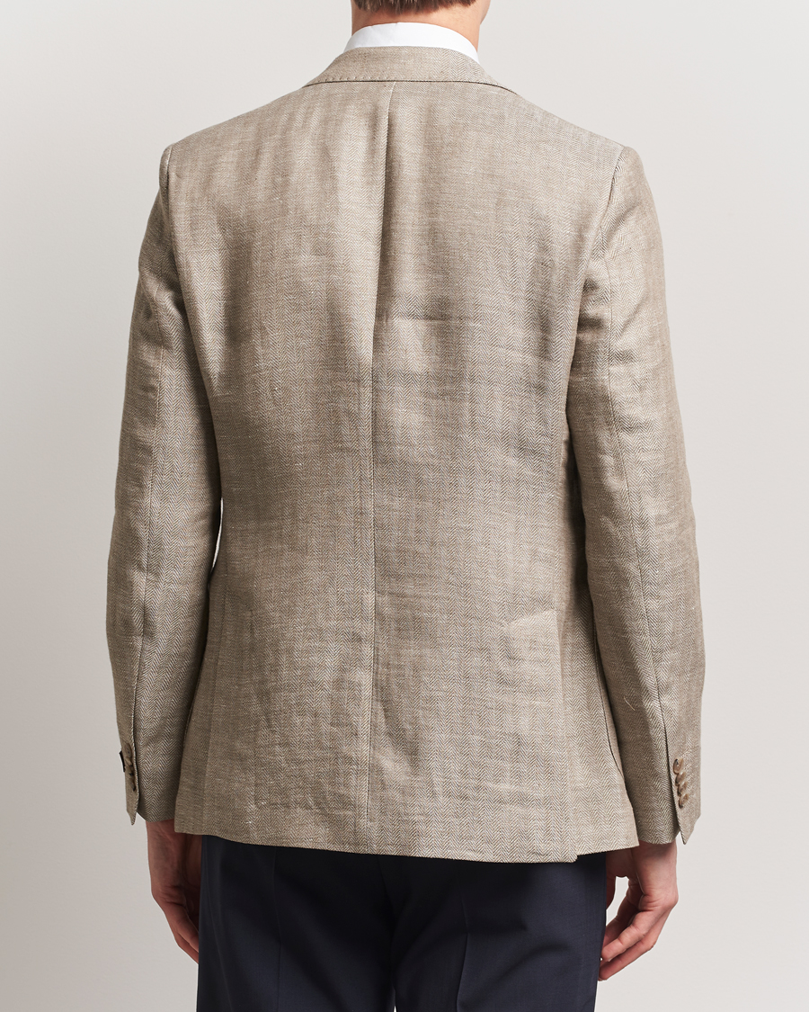 Homme | Blazers | Morris | Heritage Linen Herringbone Blazer Beige