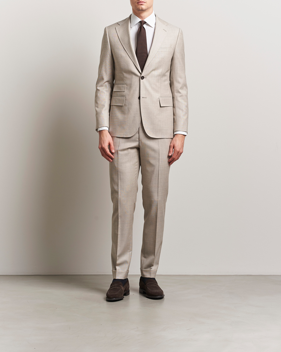 Homme | Pantalons | Morris | Heritage Prestige Structured Suit Trousers Beige
