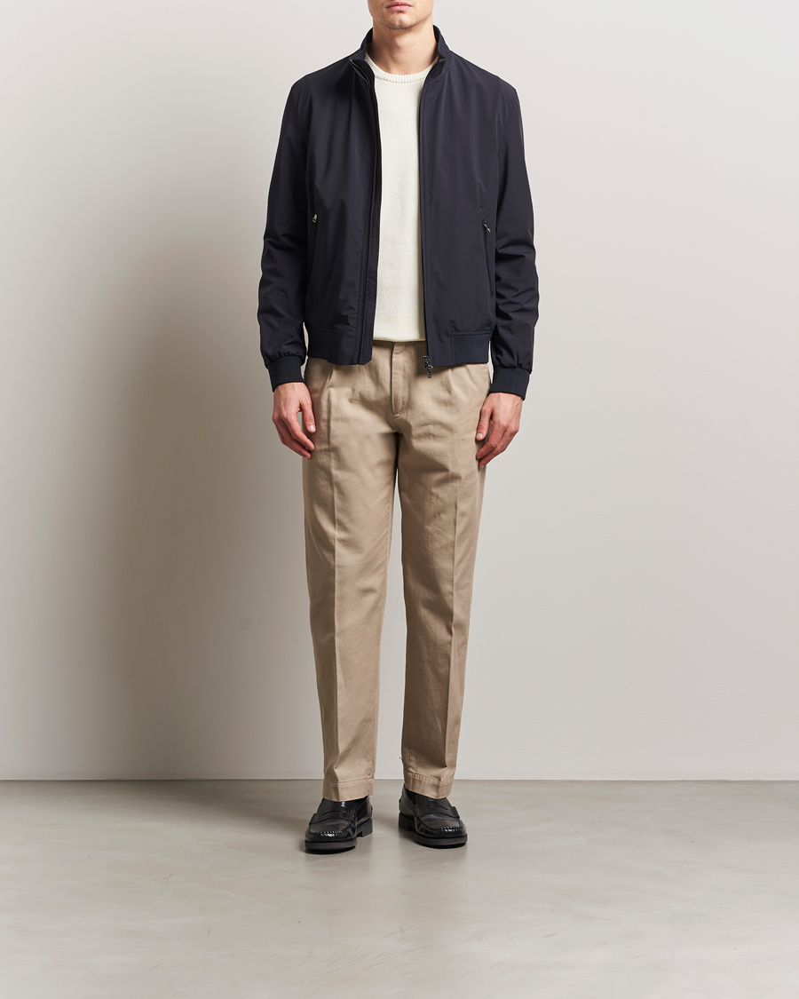 Homme | Manteaux Et Vestes | Oscar Jacobson | Bomber Nylon Jacket Navy