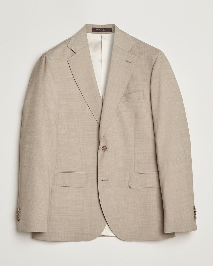 Homme | Blazers | Oscar Jacobson | Fogerty Wool Stretch Suit Blazer Beige