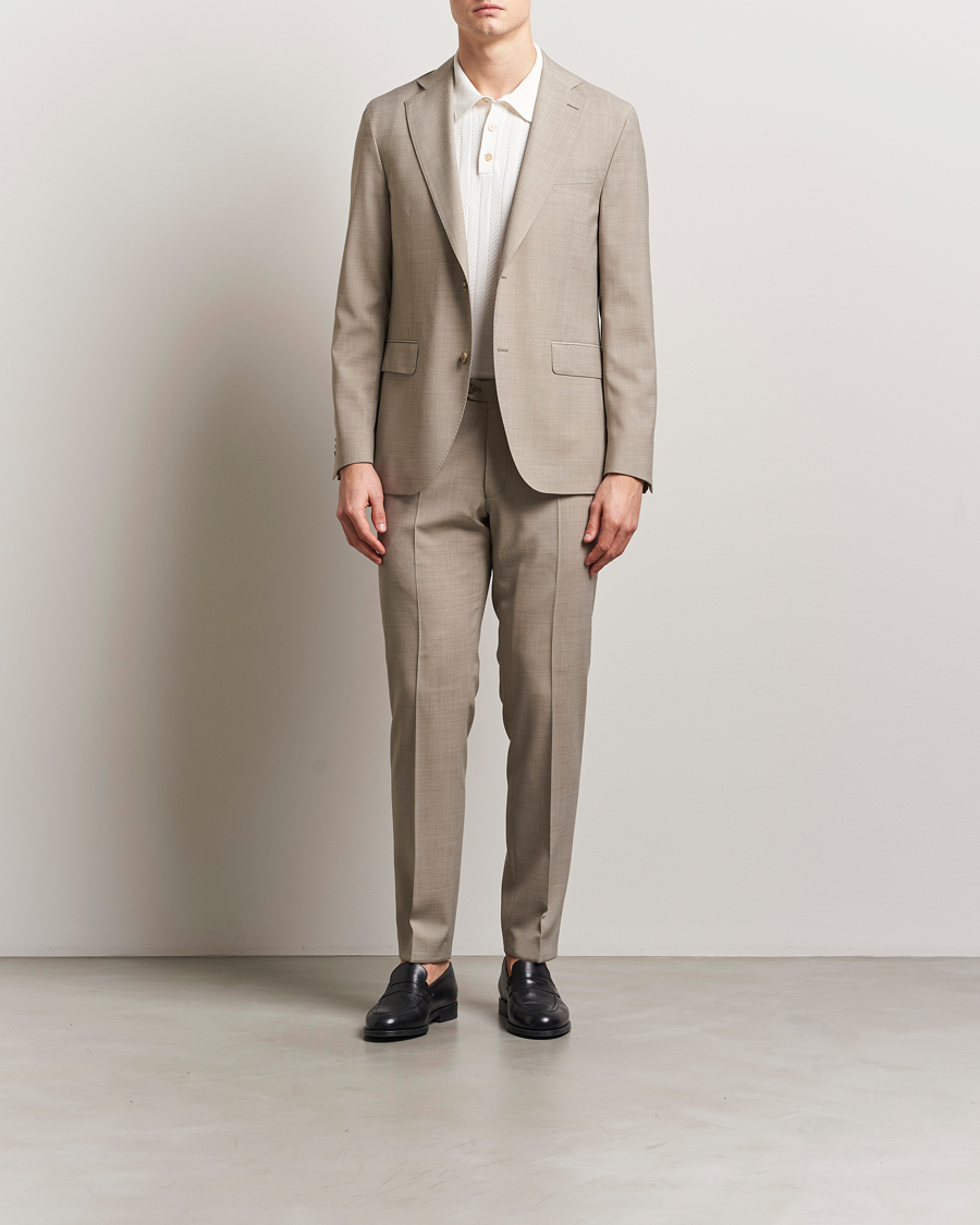 Homme | Blazers | Oscar Jacobson | Fogerty Wool Stretch Suit Blazer Beige