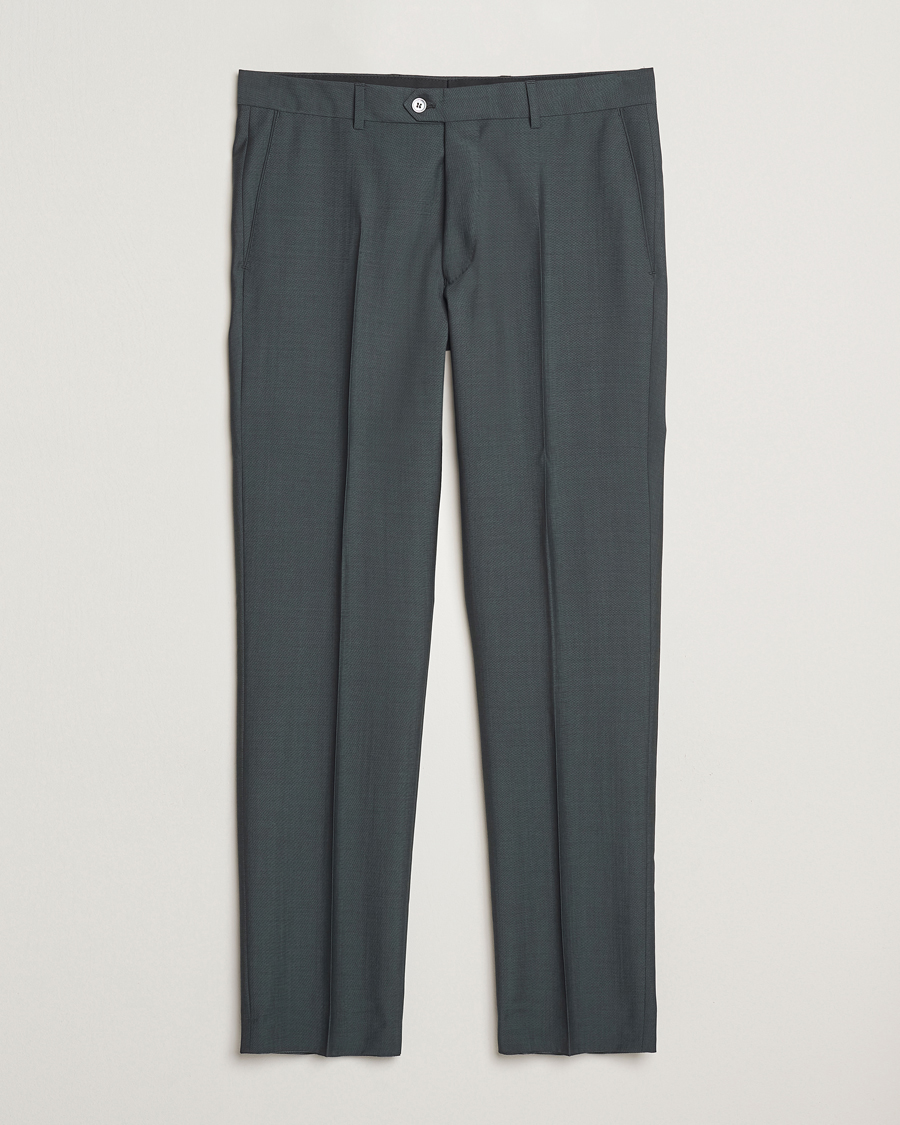 Homme | Pantalons | Oscar Jacobson | Dandy Wool/Mohair Suit Trousers Green