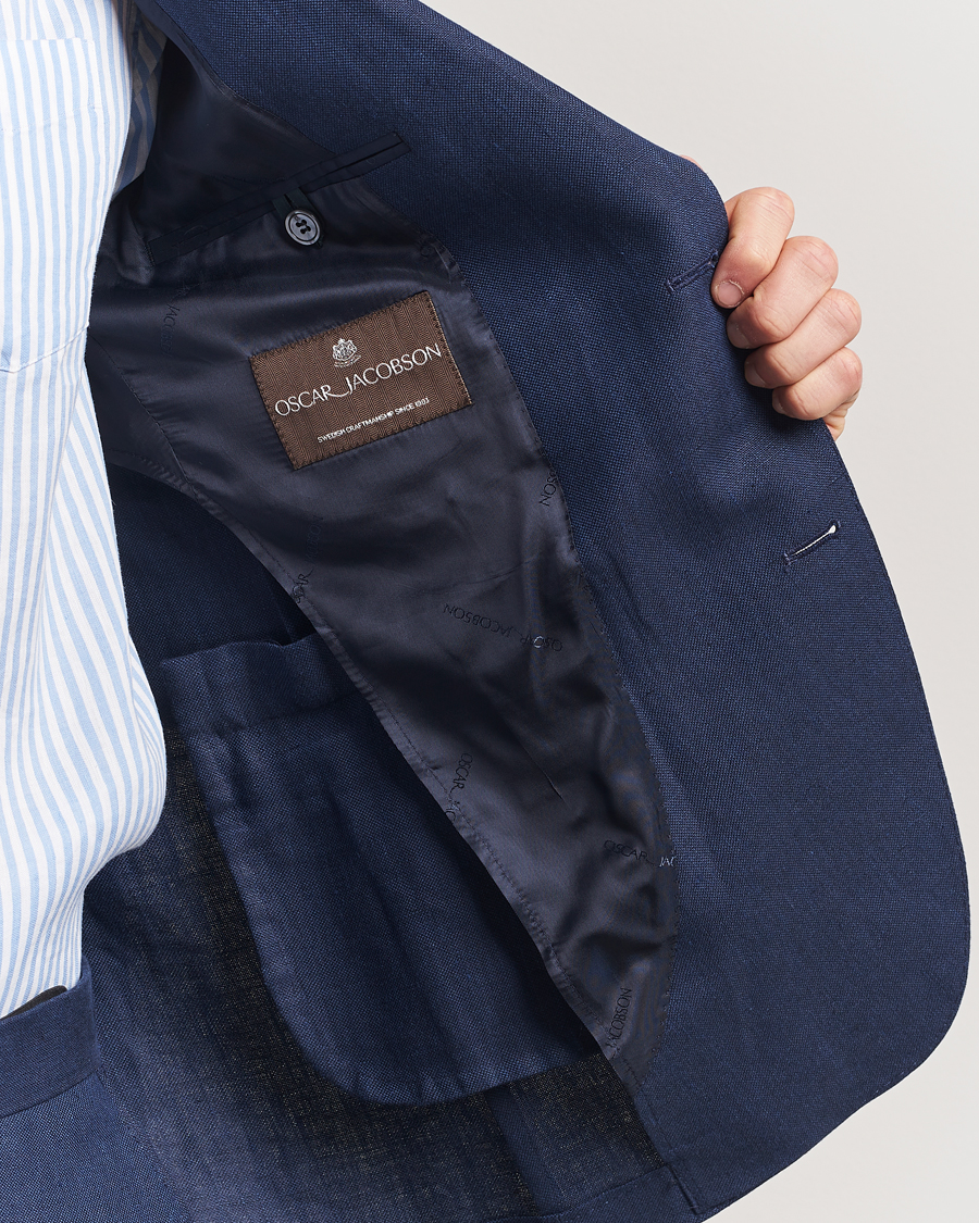 Homme | Blazers | Oscar Jacobson | Ferry Soft Linen Blazer Navy