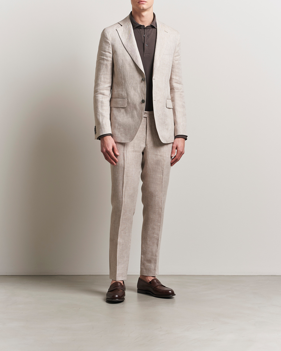 Homme | Blazers | Oscar Jacobson | Ferry Soft Linen Blazer Beige
