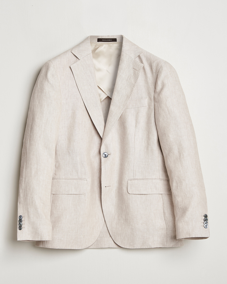 Homme | Blazers | Oscar Jacobson | Ferry Soft Linen Blazer Off White