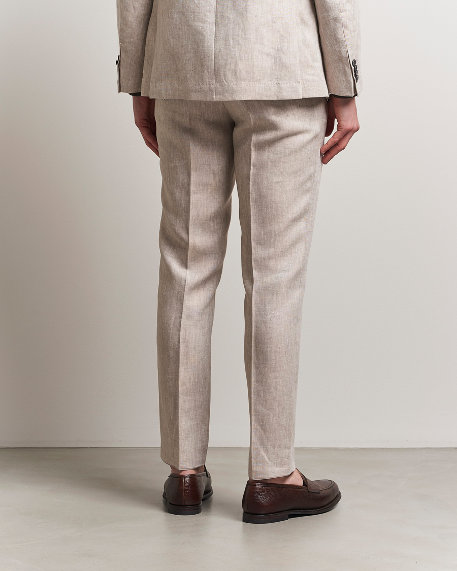 Homme | Pantalons | Oscar Jacobson | Denz Linen Trousers Beige
