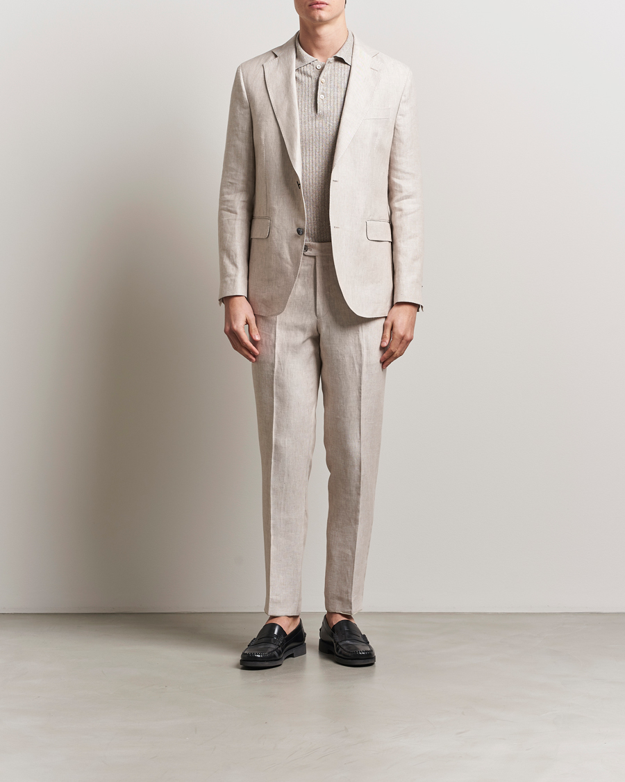 Homme | Pantalons | Oscar Jacobson | Denz Linen Trousers Off White