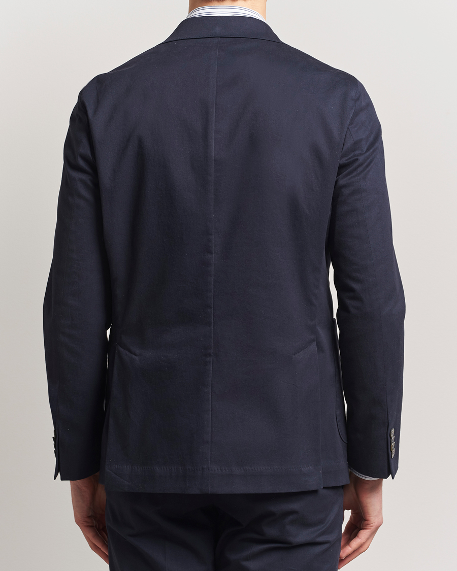 Homme | Blazers | Oscar Jacobson | Ferry Patch Cotton Blazer Navy