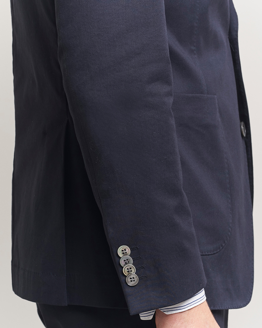Homme | Blazers | Oscar Jacobson | Ferry Patch Cotton Blazer Navy