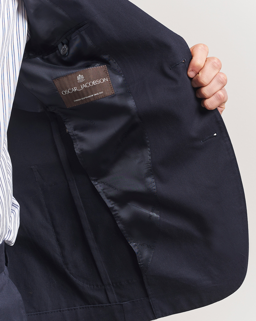 Homme | Blazers | Oscar Jacobson | Ferry Patch Cotton Blazer Navy