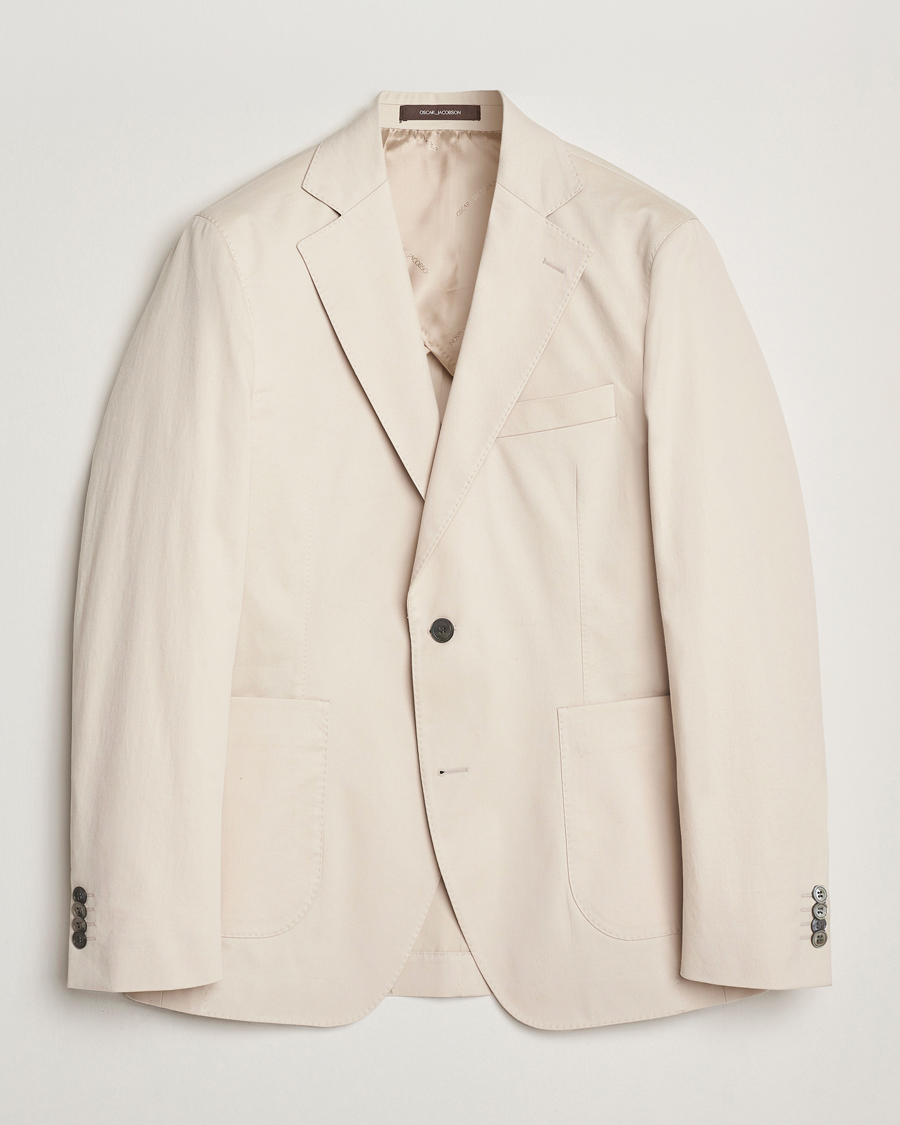 Homme | Blazers | Oscar Jacobson | Ferry Patch Cotton Blazer Beige