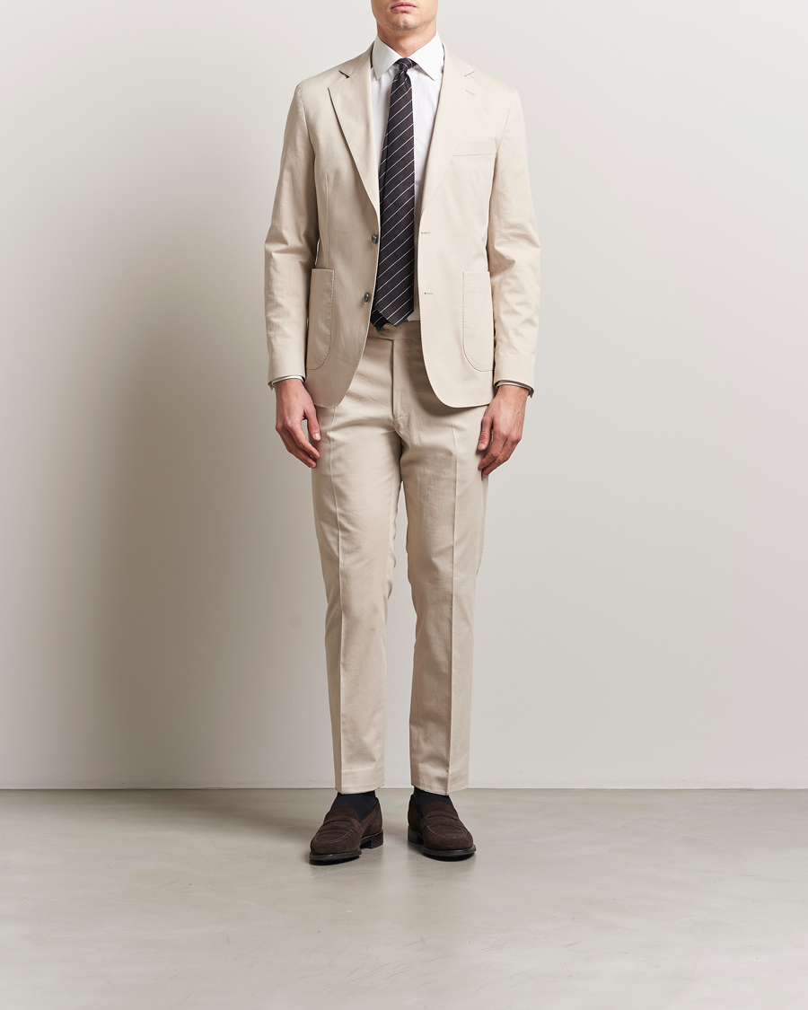 Homme | Blazers | Oscar Jacobson | Ferry Patch Cotton Blazer Beige