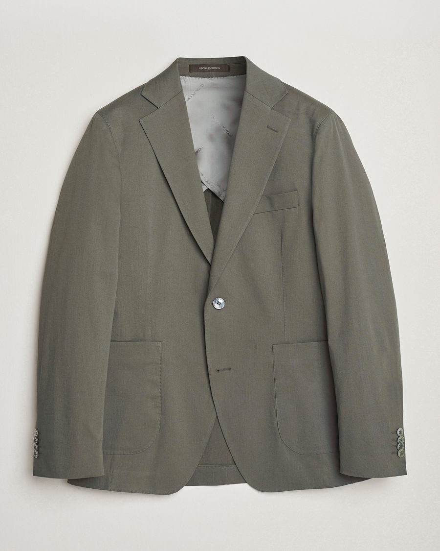 Homme | Blazers | Oscar Jacobson | Ferry Patch Cotton Blazer Olive