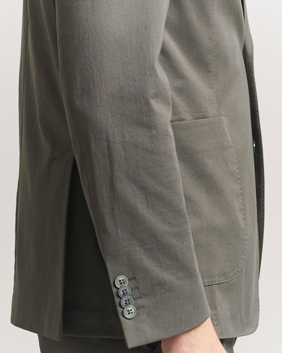 Homme | Blazers | Oscar Jacobson | Ferry Patch Cotton Blazer Olive
