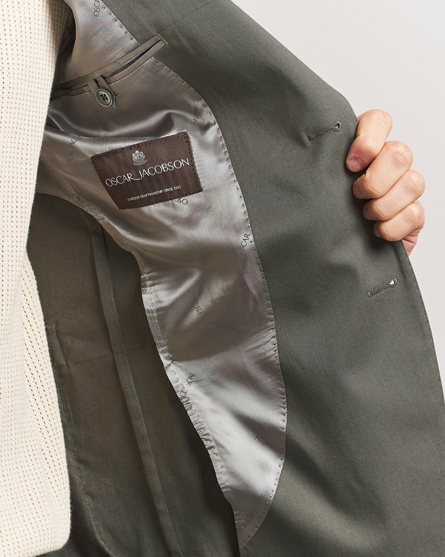 Homme | Blazers | Oscar Jacobson | Ferry Patch Cotton Blazer Olive