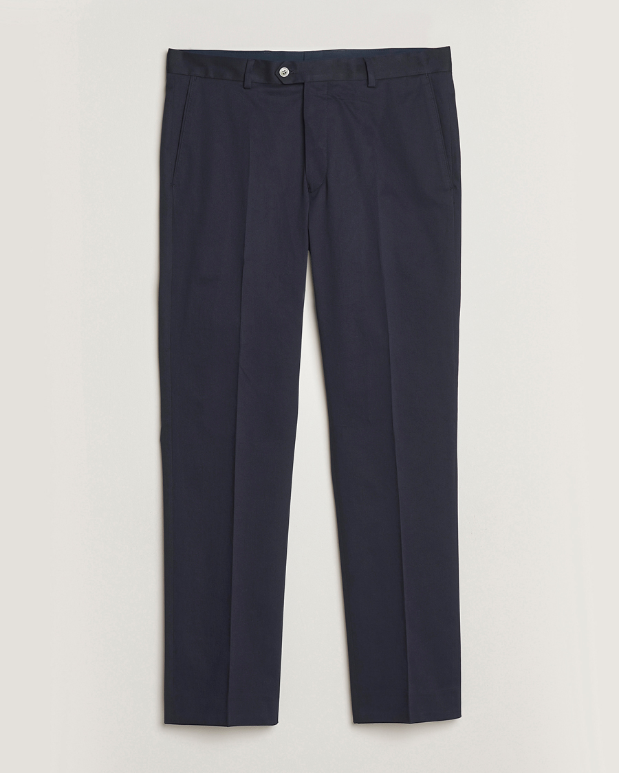 Homme | Pantalons | Oscar Jacobson | Dandy Cotton Trousers Navy