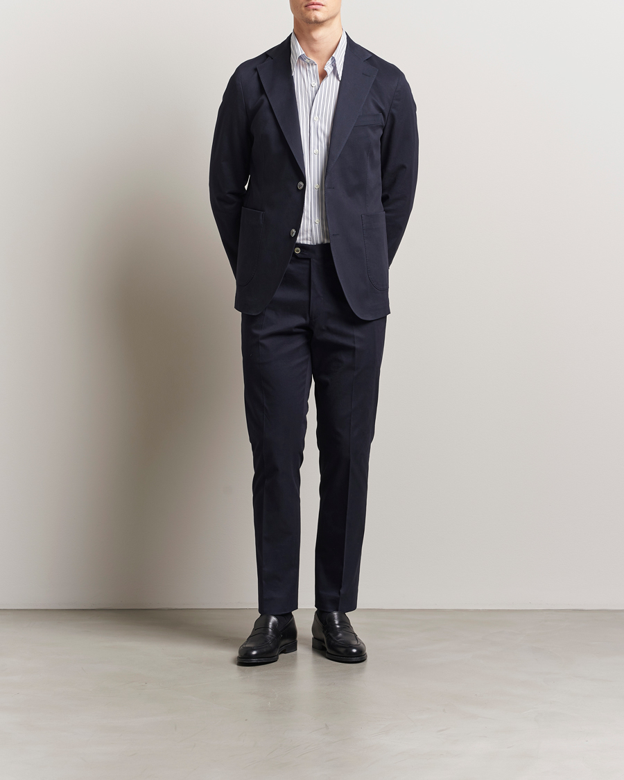 Homme | Pantalons | Oscar Jacobson | Dandy Cotton Trousers Navy