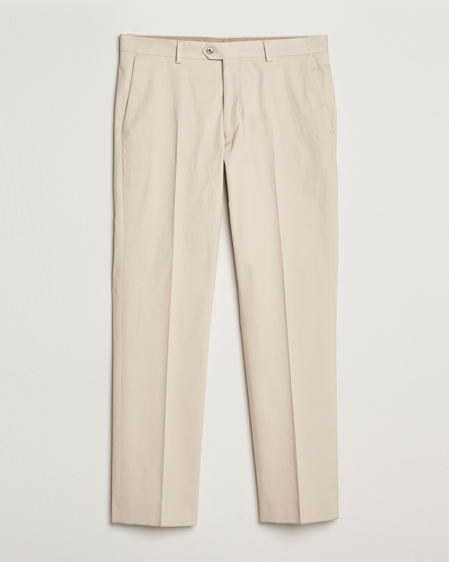 Homme | Pantalons | Oscar Jacobson | Dandy Cotton Trousers Beige