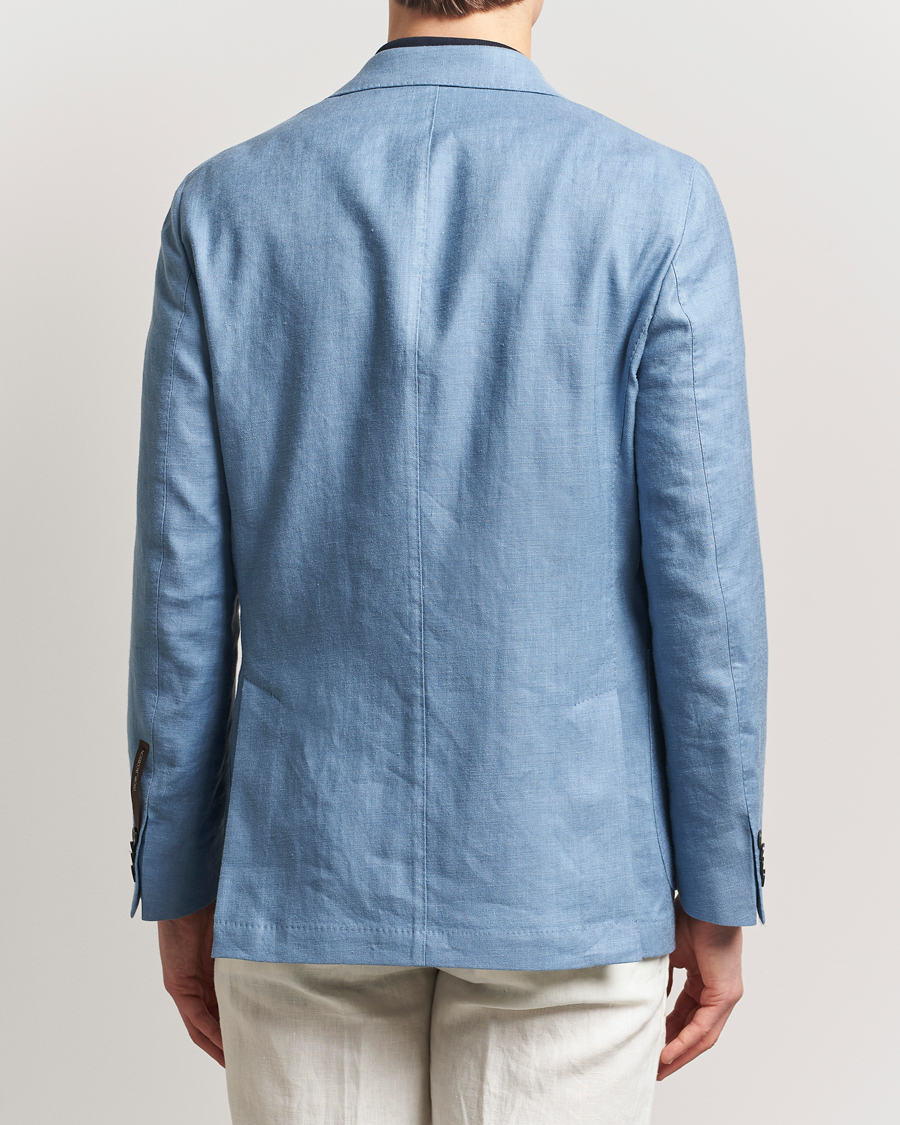 Homme | Blazers | Oscar Jacobson | Farris Patch Soft DB Linen Blazer Light Blue