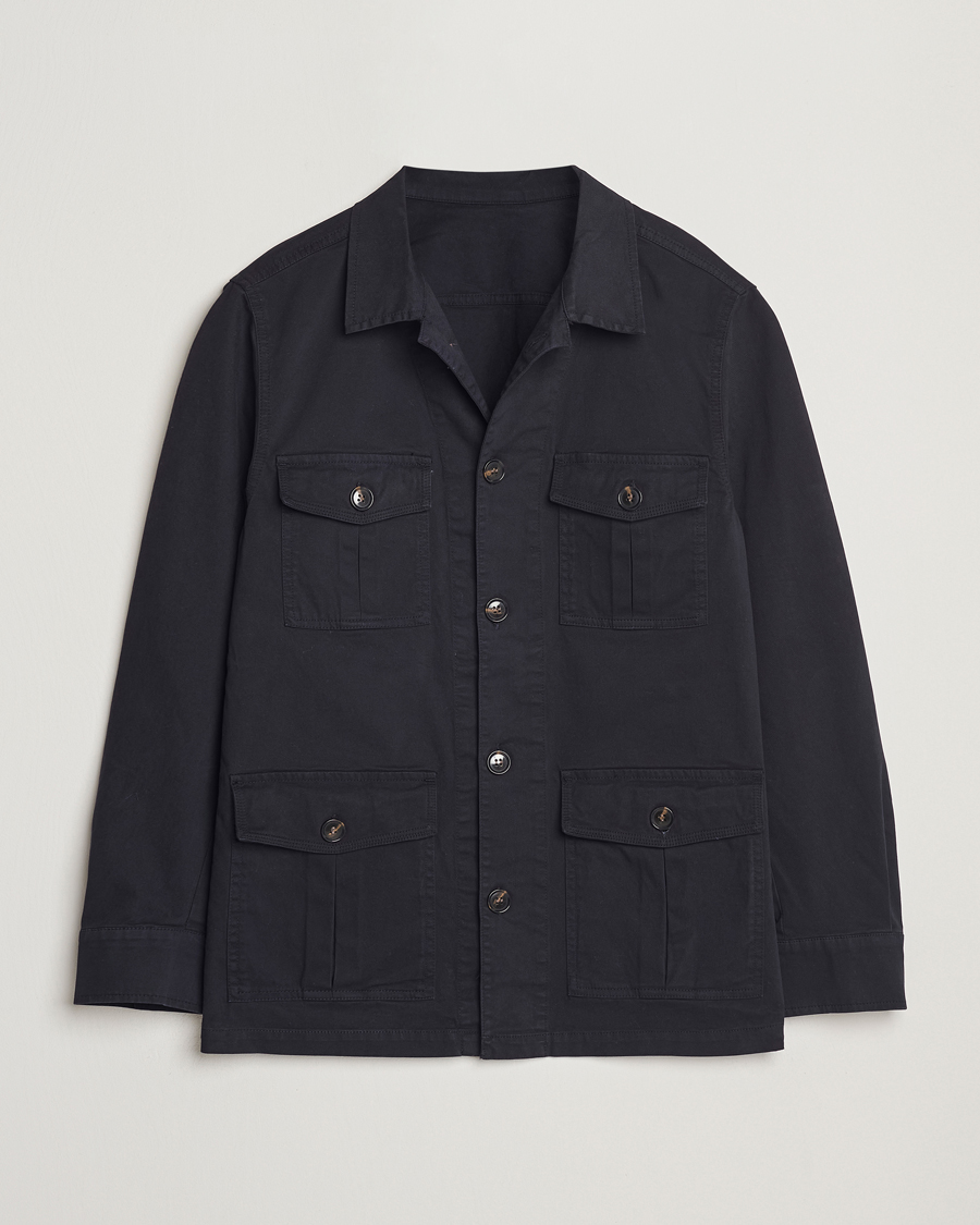 Homme | Chemises | Oscar Jacobson | Safari Shirt Jacket Navy