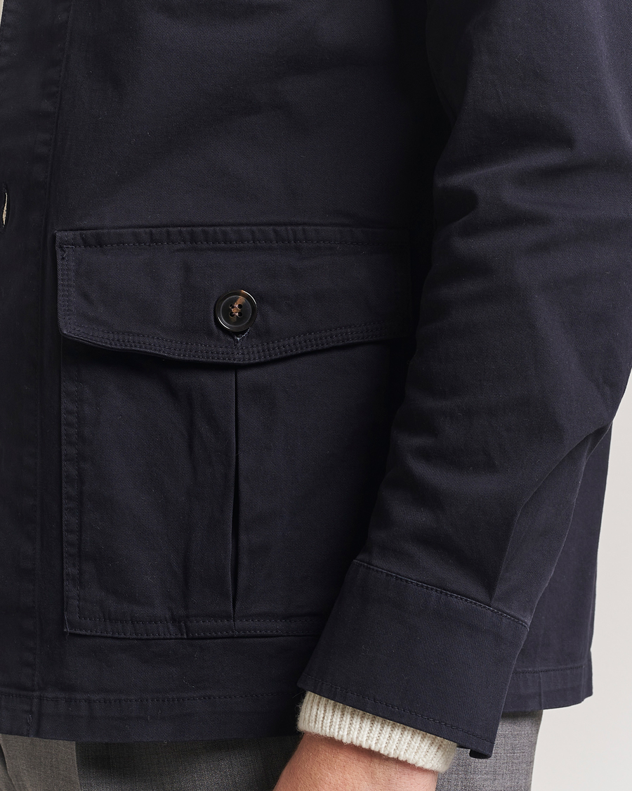 Homme | Chemises | Oscar Jacobson | Safari Shirt Jacket Navy