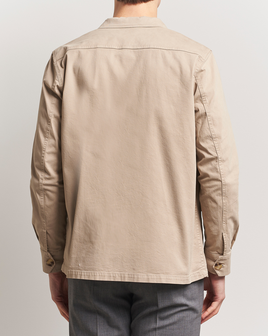 Homme | Chemises | Oscar Jacobson | Safari Cotton Shirt Jacket Beige