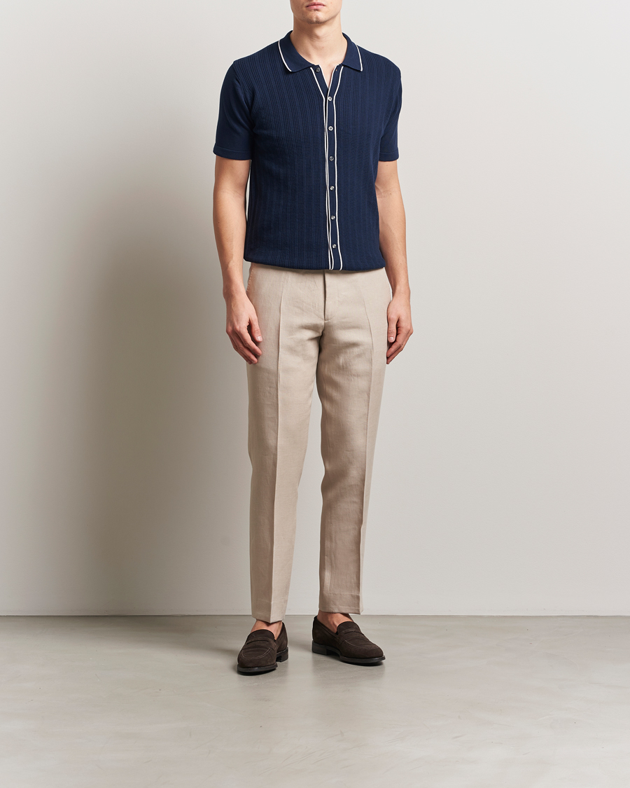 Homme | Pantalons | Oscar Jacobson | Dandy Linen Trousers Beige