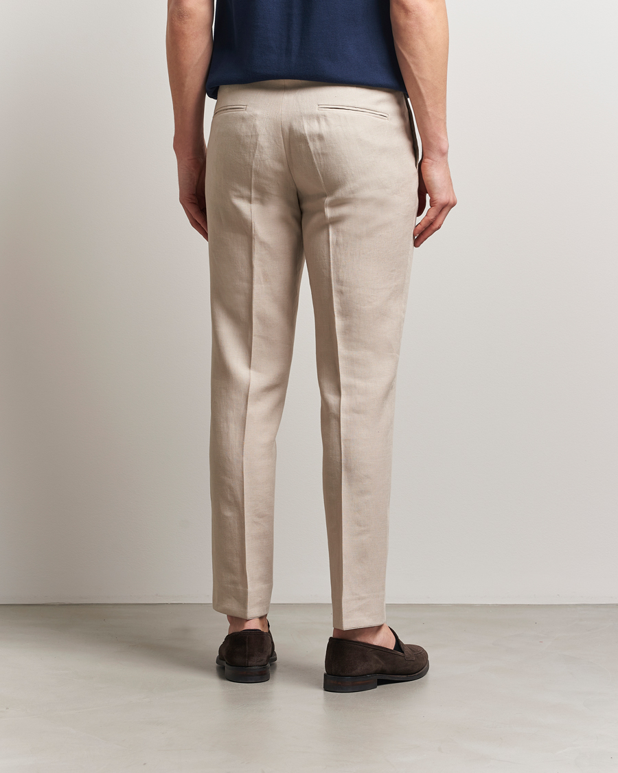 Homme | Pantalons | Oscar Jacobson | Dandy Linen Trousers Beige