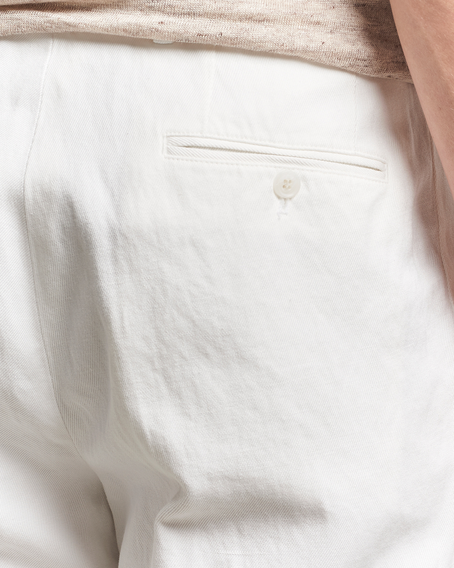 Homme | Pantalons | Oscar Jacobson | Del Cotton/Linen Trousers White