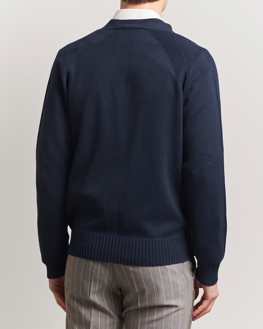 Homme | Pulls Et Tricots | Oscar Jacobson | Hover Cotton Cardigan Navy