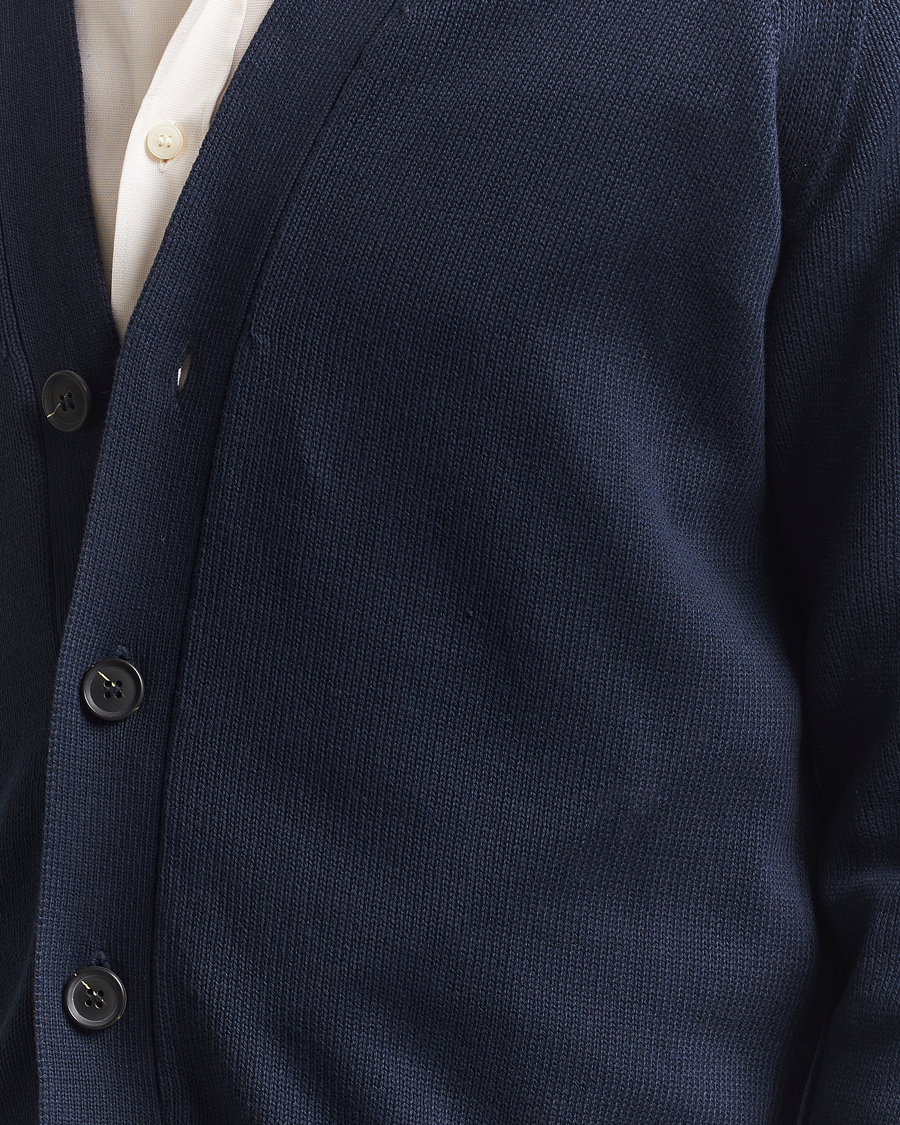 Homme | Pulls Et Tricots | Oscar Jacobson | Hover Cotton Cardigan Navy