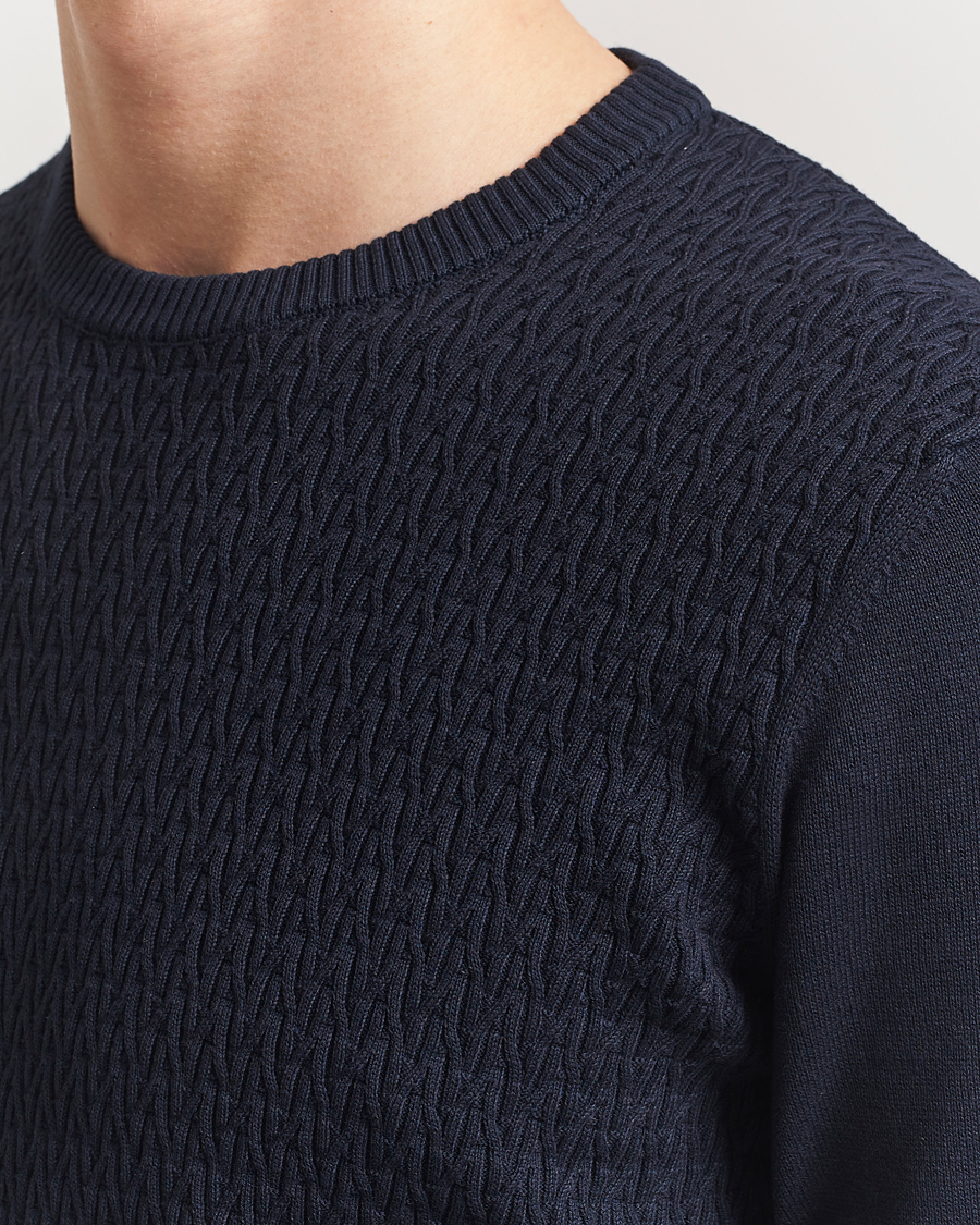 Homme | Pulls Et Tricots | Oscar Jacobson | Blake Knitted Cotton Crew Navy