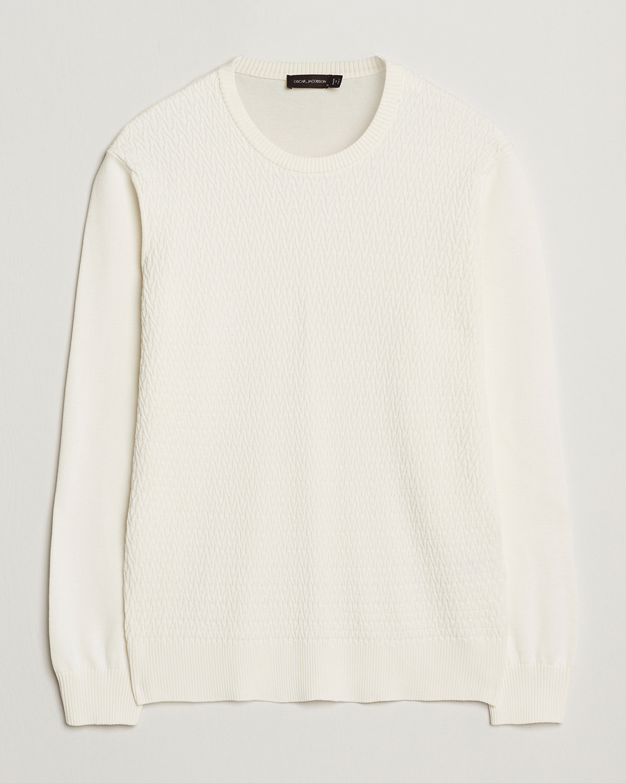 Homme | Pulls Et Tricots | Oscar Jacobson | Blake Knitted Cotton Crew White