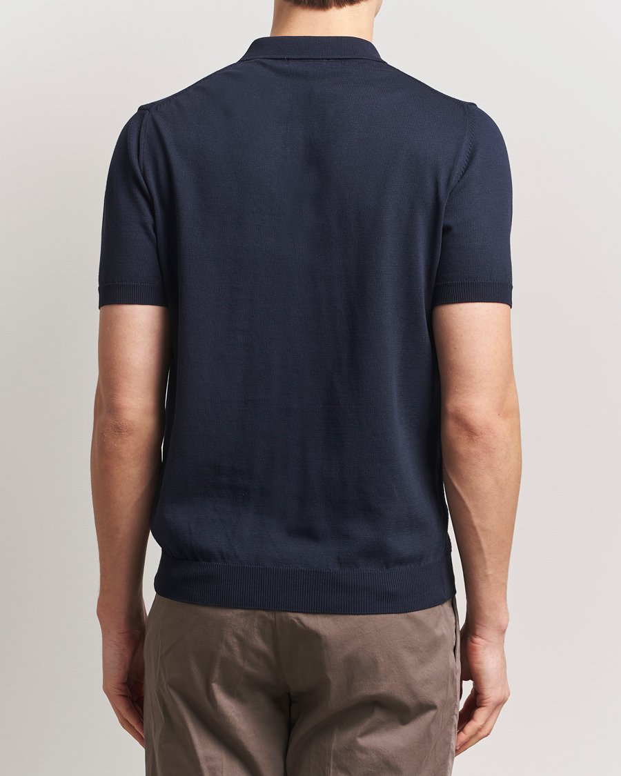 Homme | Polos | Oscar Jacobson | Barto Structured Cotton Polo Navy