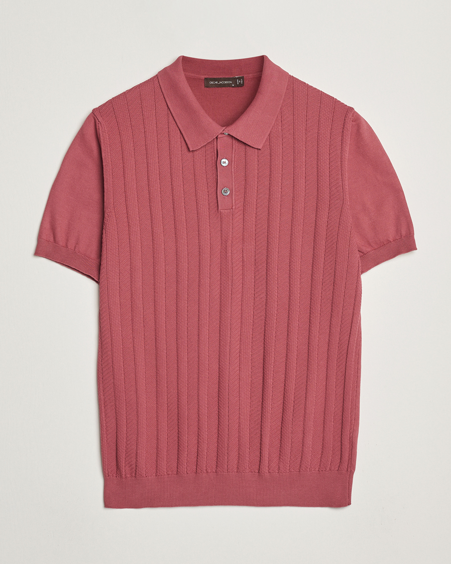 Homme | Polos | Oscar Jacobson | Barto Structured Cotton Polo Dusty Red