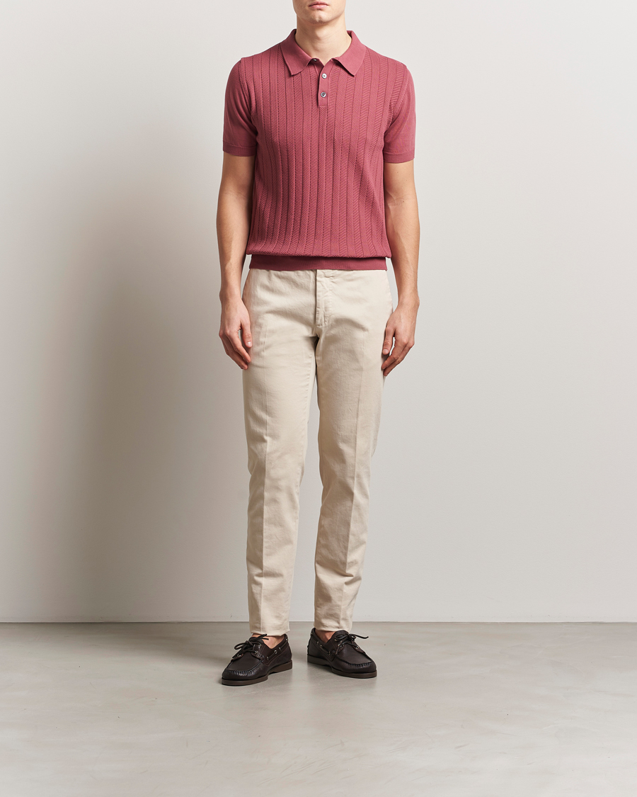 Homme | Polos | Oscar Jacobson | Barto Structured Cotton Polo Dusty Red